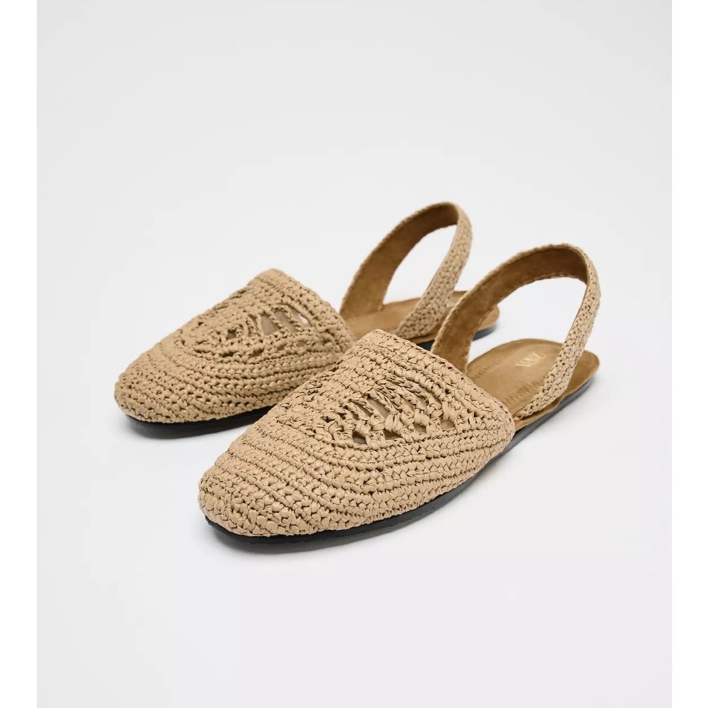 Zara Braided Slingback Flats - New